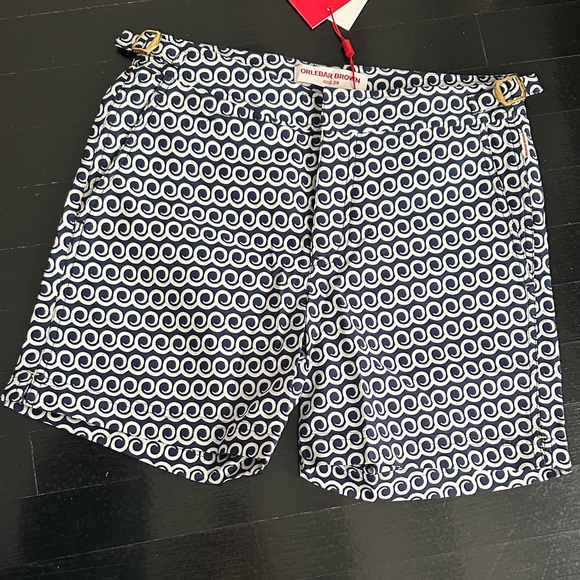 Orlebar Brown Blue and White Patterned Men's swim Shorts